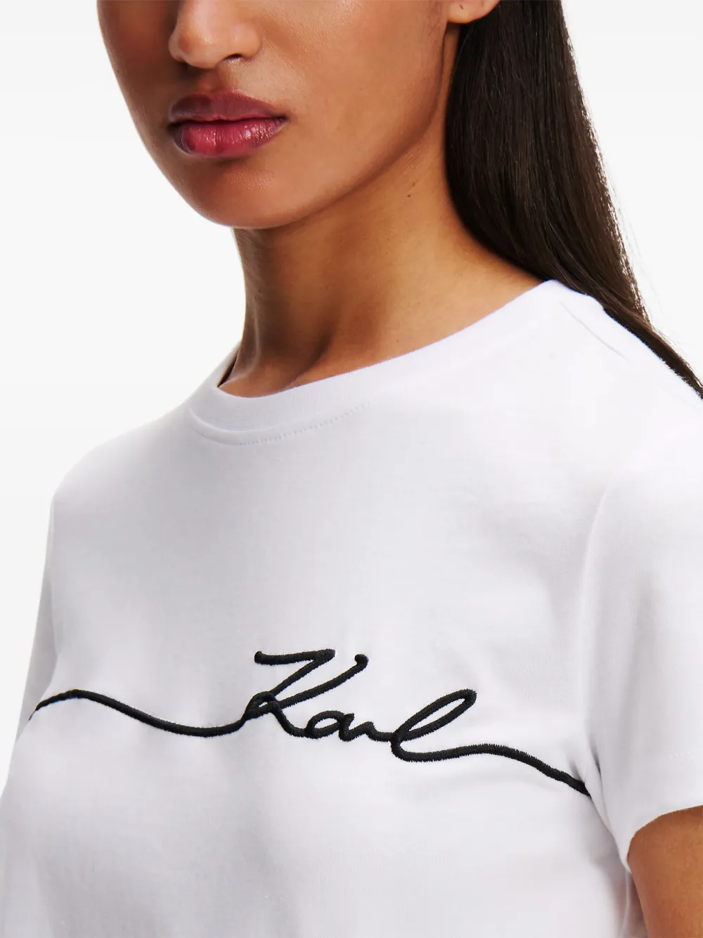Karl Lagerfeld T-shirt met geborduurd logo Wit