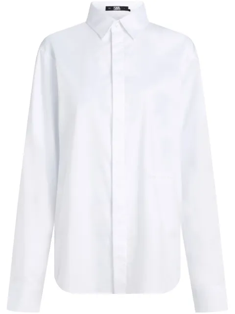 Karl Lagerfeld monogram-embroidered shirt