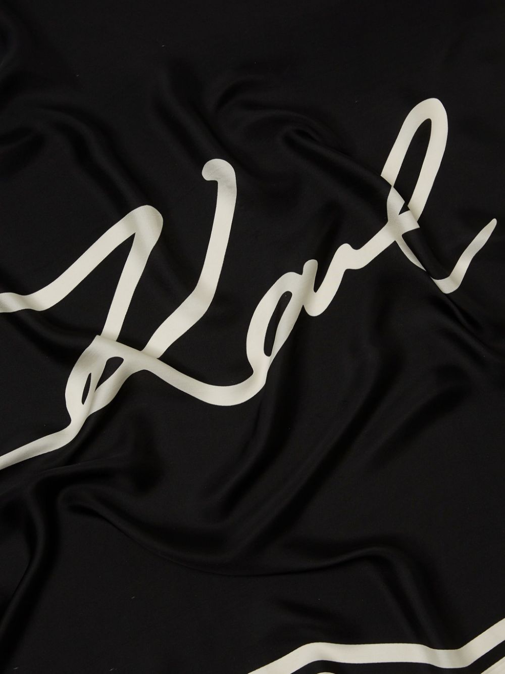 Shop Karl Lagerfeld Signature Silk Scarf In Black