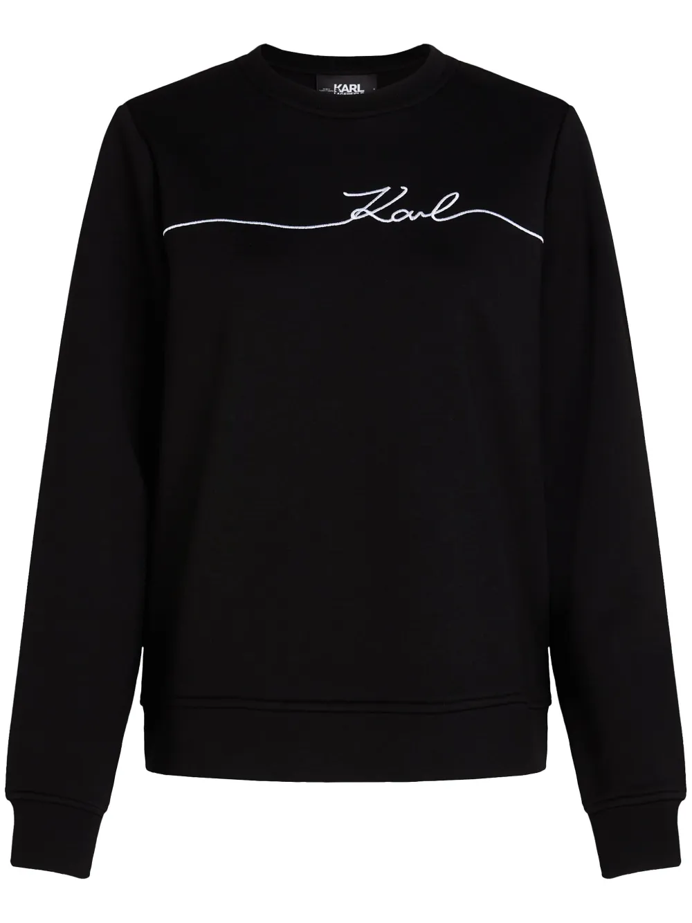 Karl Lagerfeld Sweatshirt Mit Logo-stickerei In Schwarz