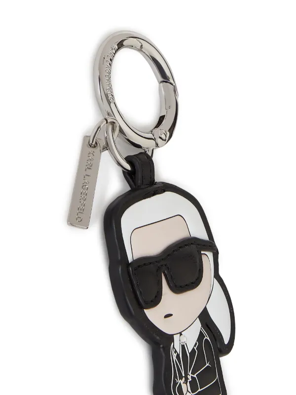 Karl Lagerfeld Ikon ロゴペンダント キーチェーン | ブラック