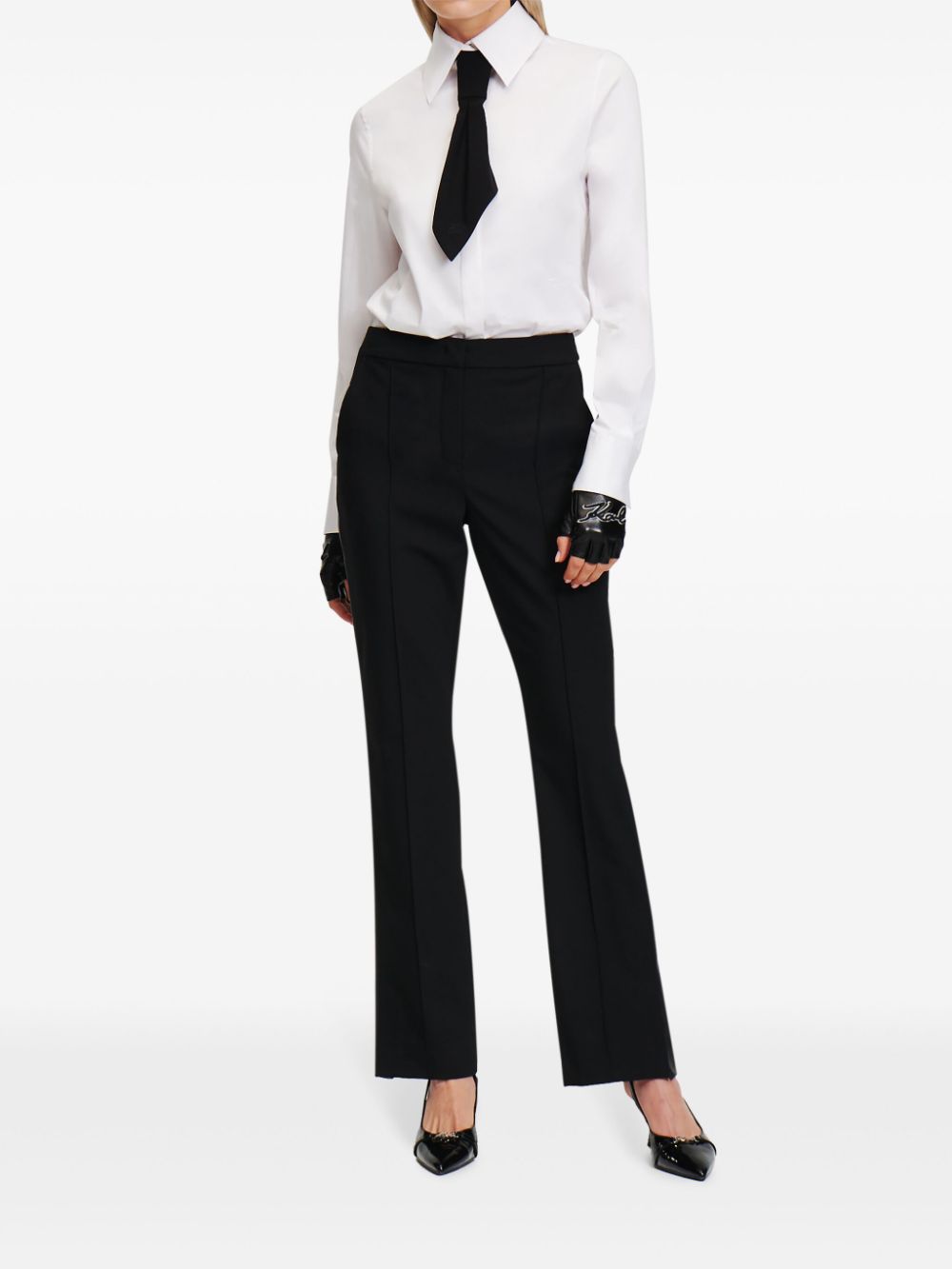 Karl Lagerfeld Pantalon met vlakken - Zwart