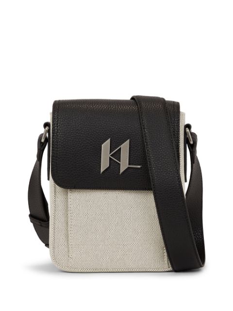 Karl Lagerfeld K/Plak canvas crossbody bag