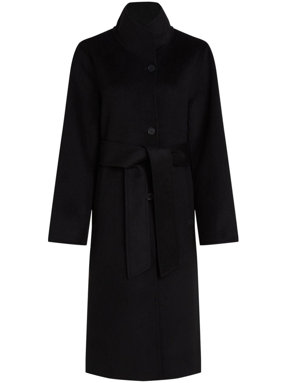 Karl Lagerfeld Double-face Wool-blend Coat In Black