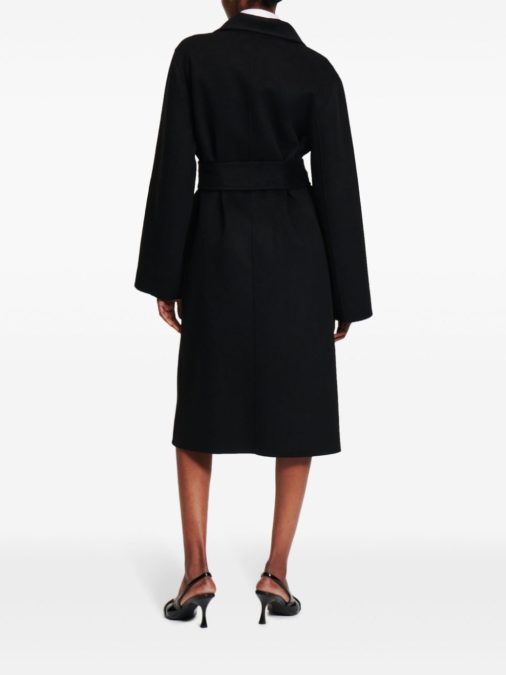 Shop Karl Lagerfeld Double-face Wool-blend Coat In Black