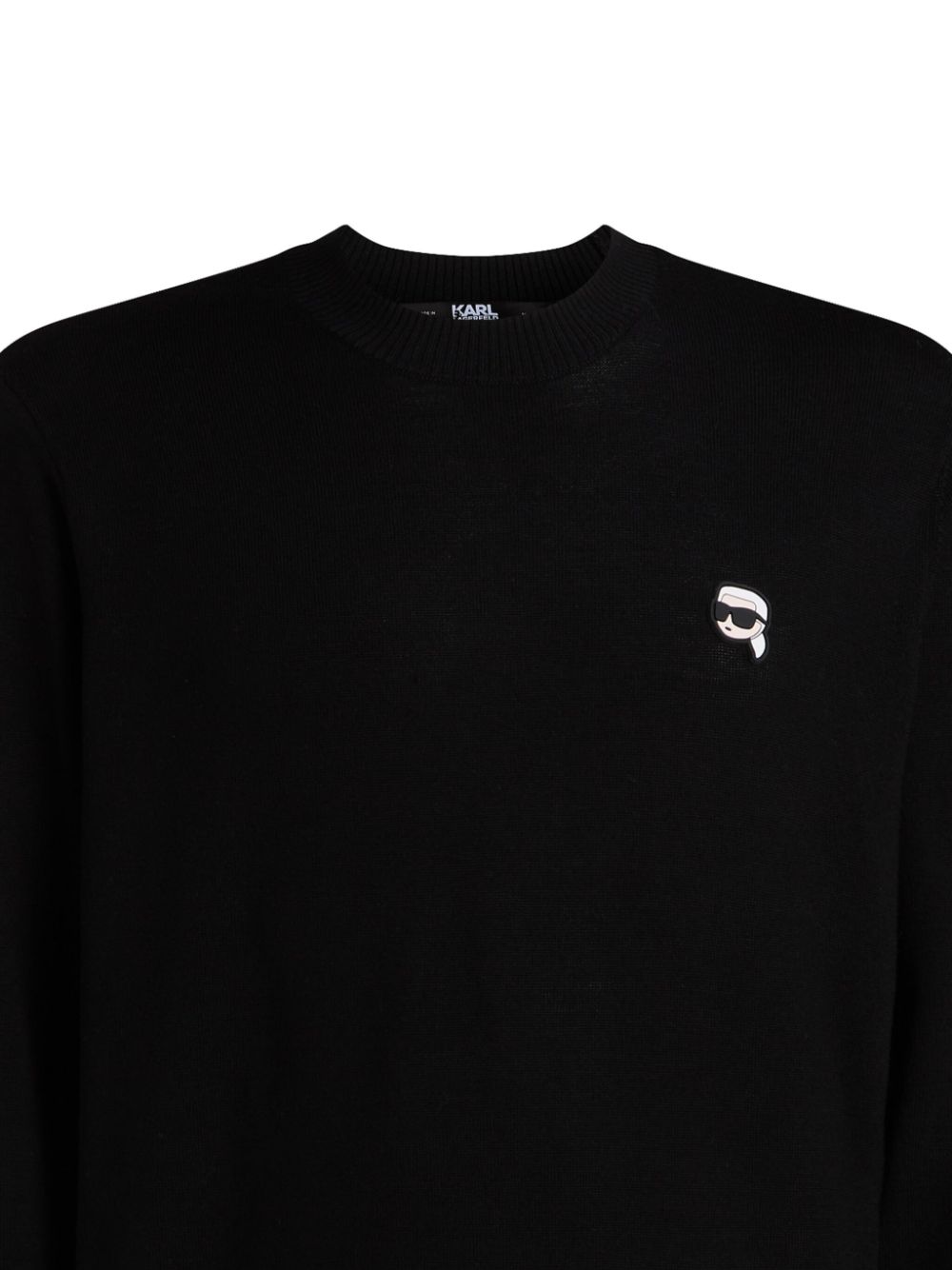 Karl Lagerfeld Ikonik trui van merinowol - Zwart