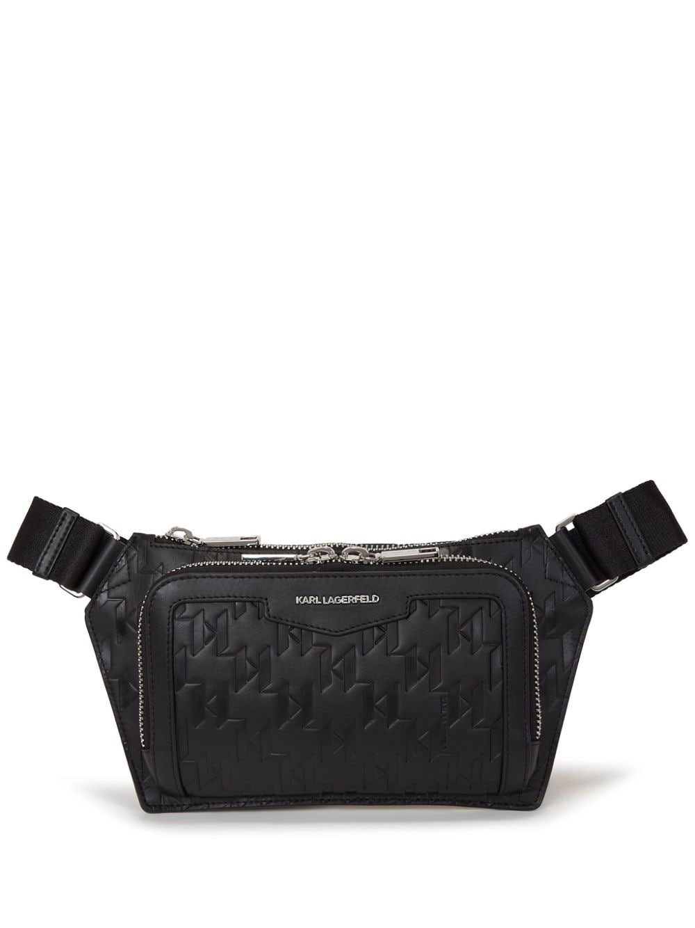 Karl Lagerfeld K/loom Leather Belt Bag In Black