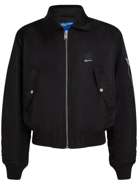 Karl Lagerfeld Jeans logo-appliqué bomber jacket 