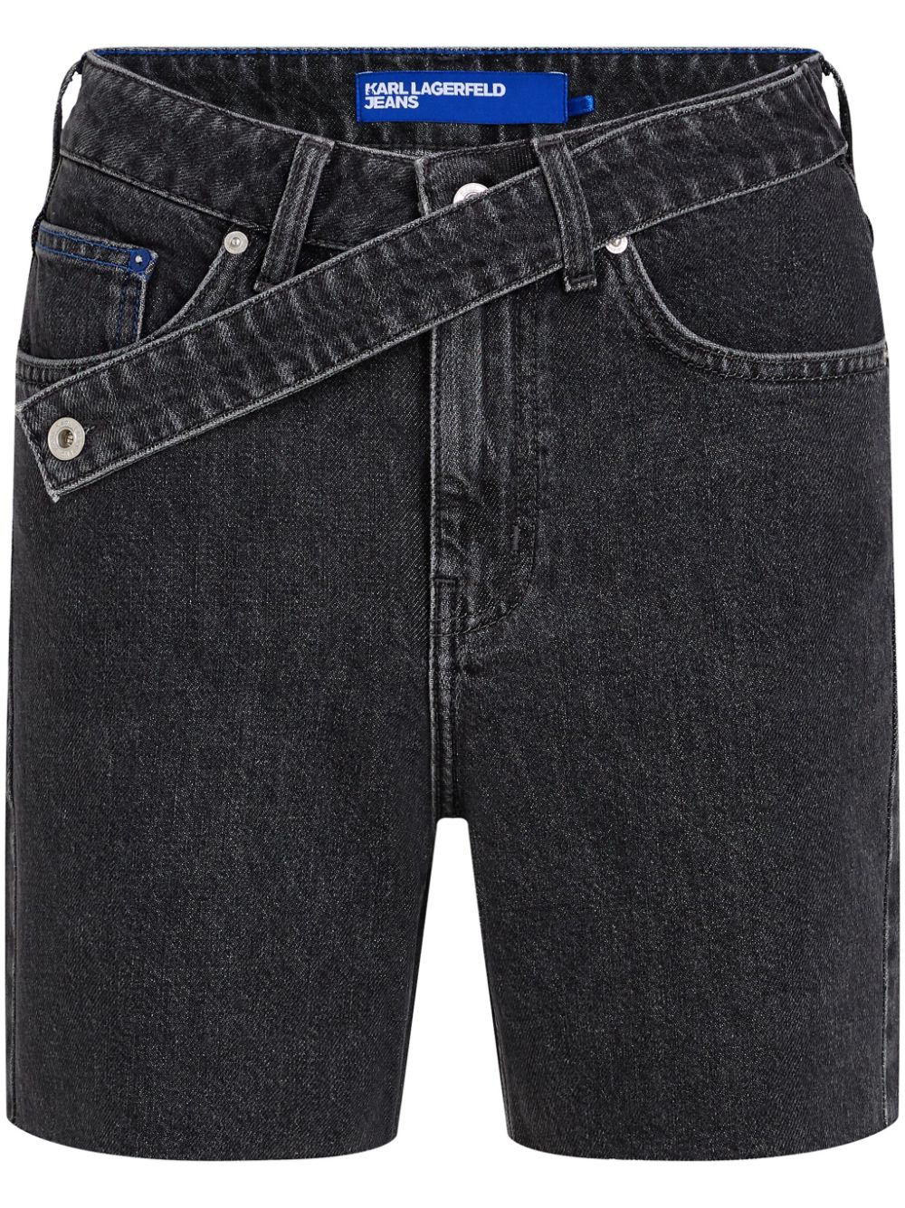 karl lagerfeld jeans short en jean à taille haute - noir