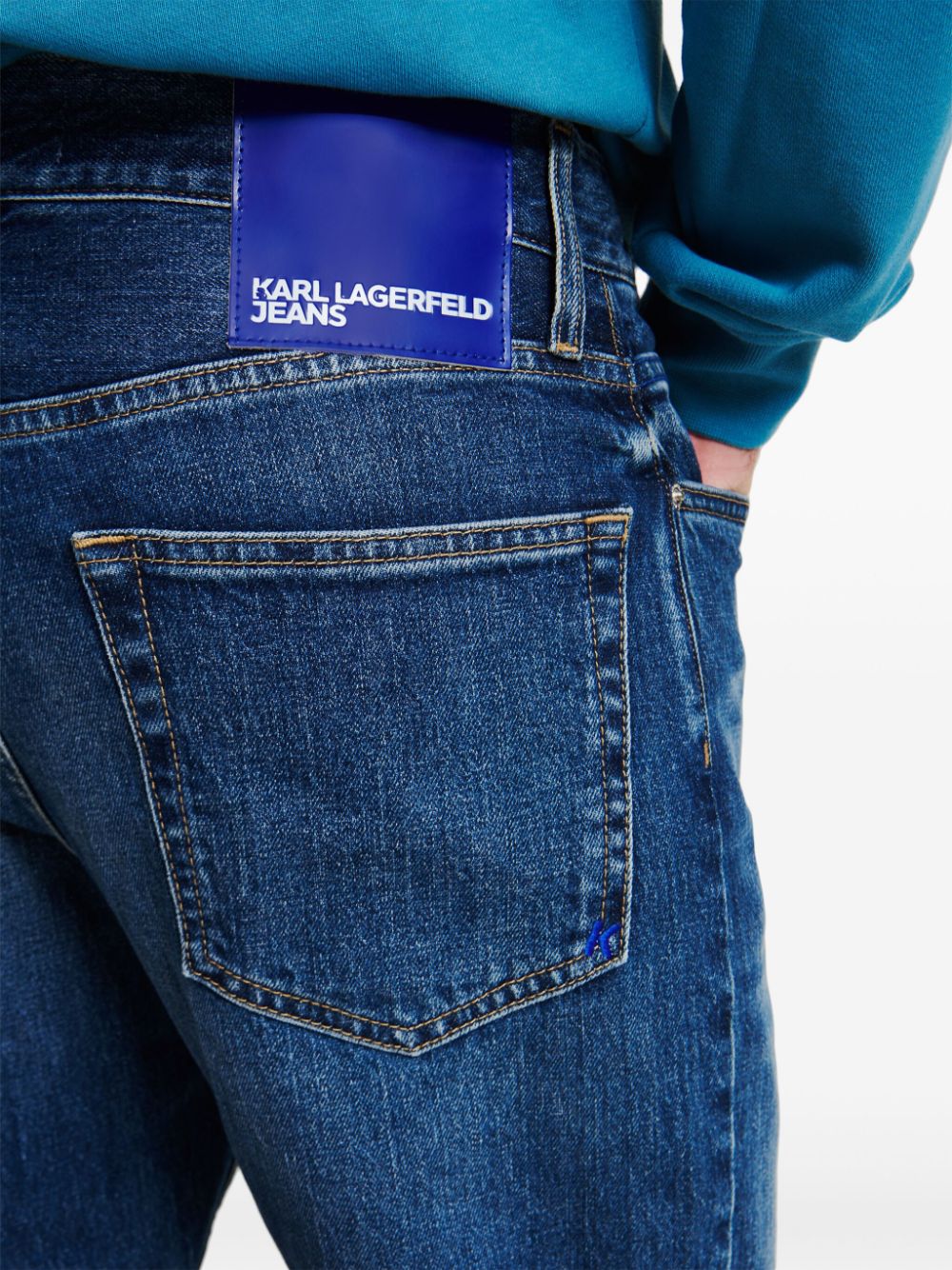 Karl Lagerfeld Jeans Straight jeans met toelopende pijpen Blauw