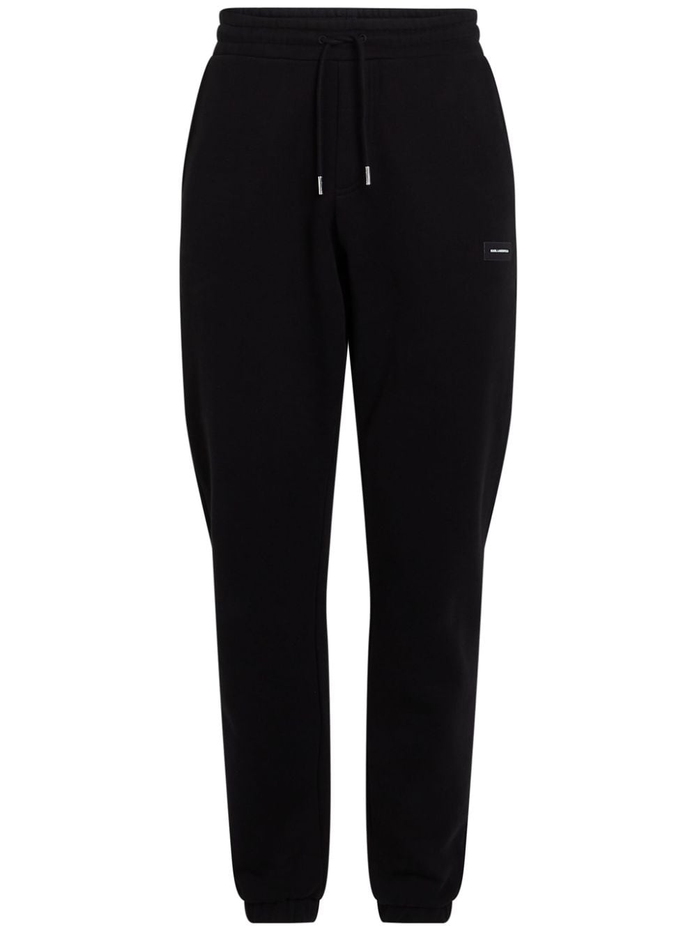 Karl Lagerfeld Logo-patch Cotton Track Pants In Black