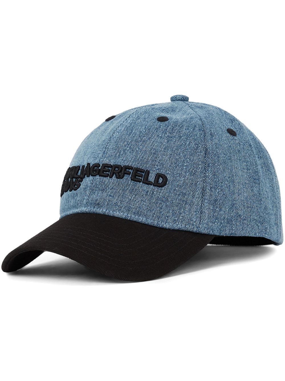 Karl Lagerfeld Jeans Logo-embroidered Denim Baseball Cap In Blue
