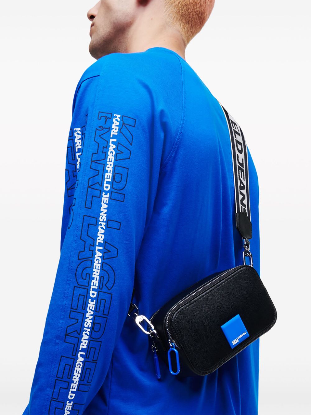Karl Lagerfeld Jeans Tech logo-appliqué shoulder bag - Zwart