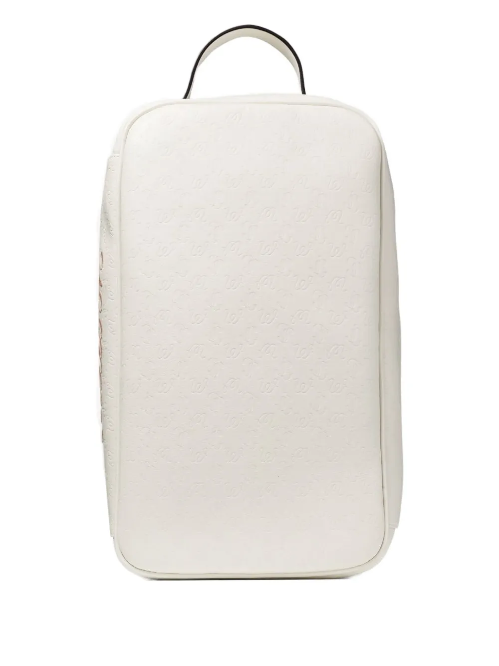 Jimmy Choo Embossed-logo Crystal-embellished Shoe Bag In White