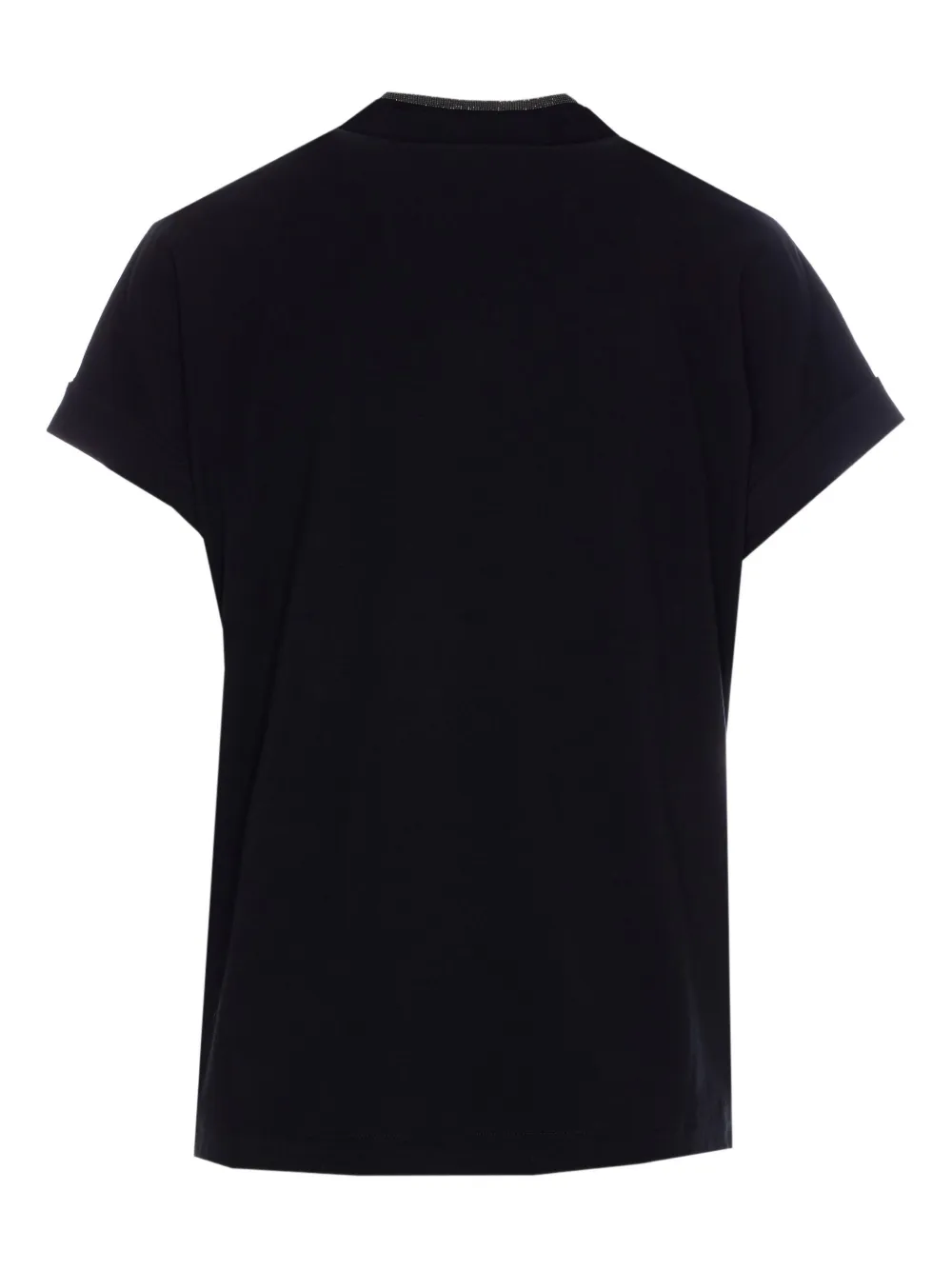 Brunello Cucinelli v-neck top with metallic detail at neckline | T-Shirts & Jersey Shirts | Image 2