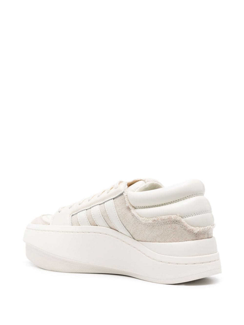 Shop Y-3 Centennial Leather Sneakers In Neutrals