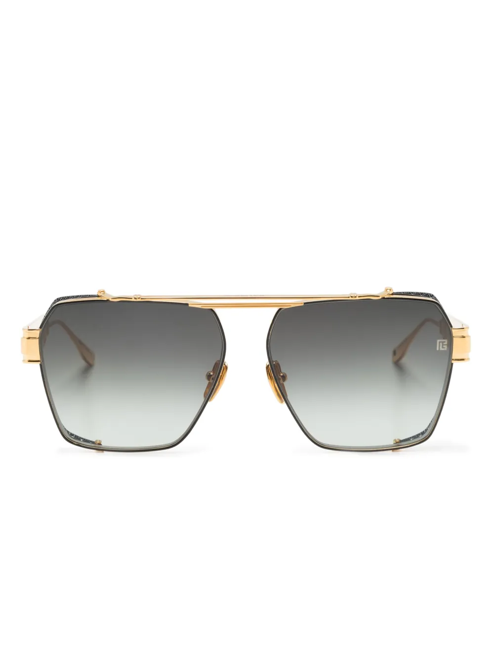 Balmain Eyewear Premier geometric-frame sunglasses | Gold | Image 1