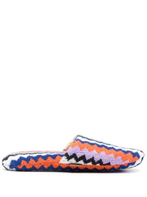 Missoni Home slippers con motivo en zigzag