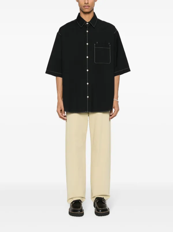 LEMAIRE コントラストステッチ シャツ | ブラック | FARFETCH JP