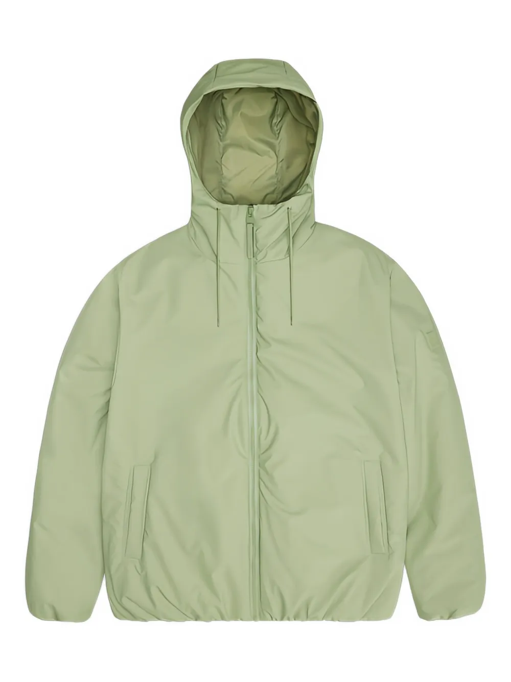 Rains hooded zip-front jacket Groen