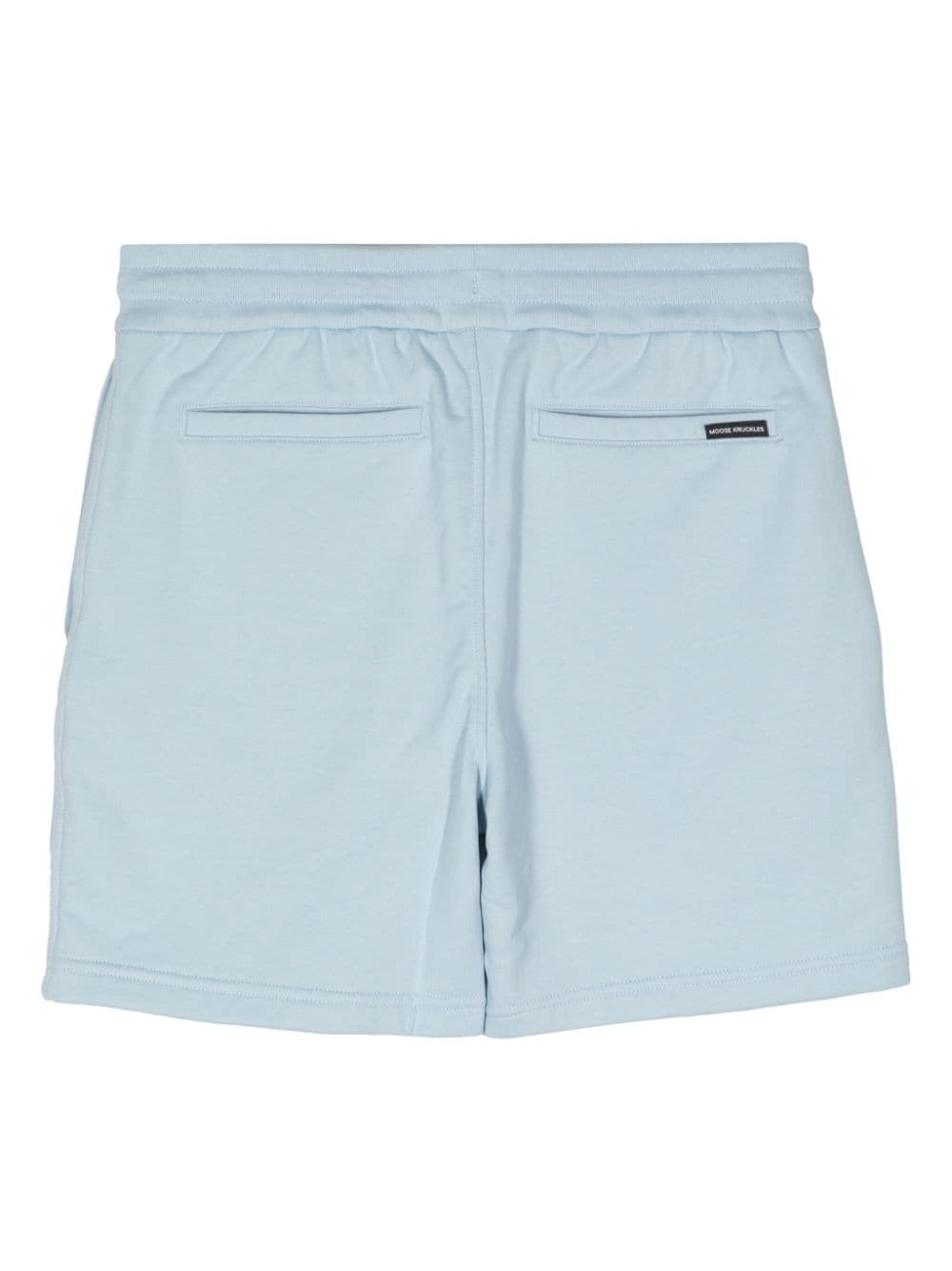 Shop Moose Knuckles Logo-embroidered Cotton Track Shorts In Blue