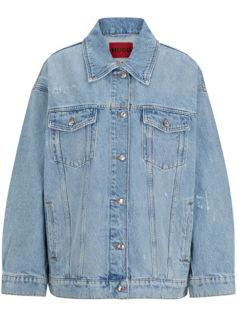 HUGO Jaqueta jeans com aplicação de logo