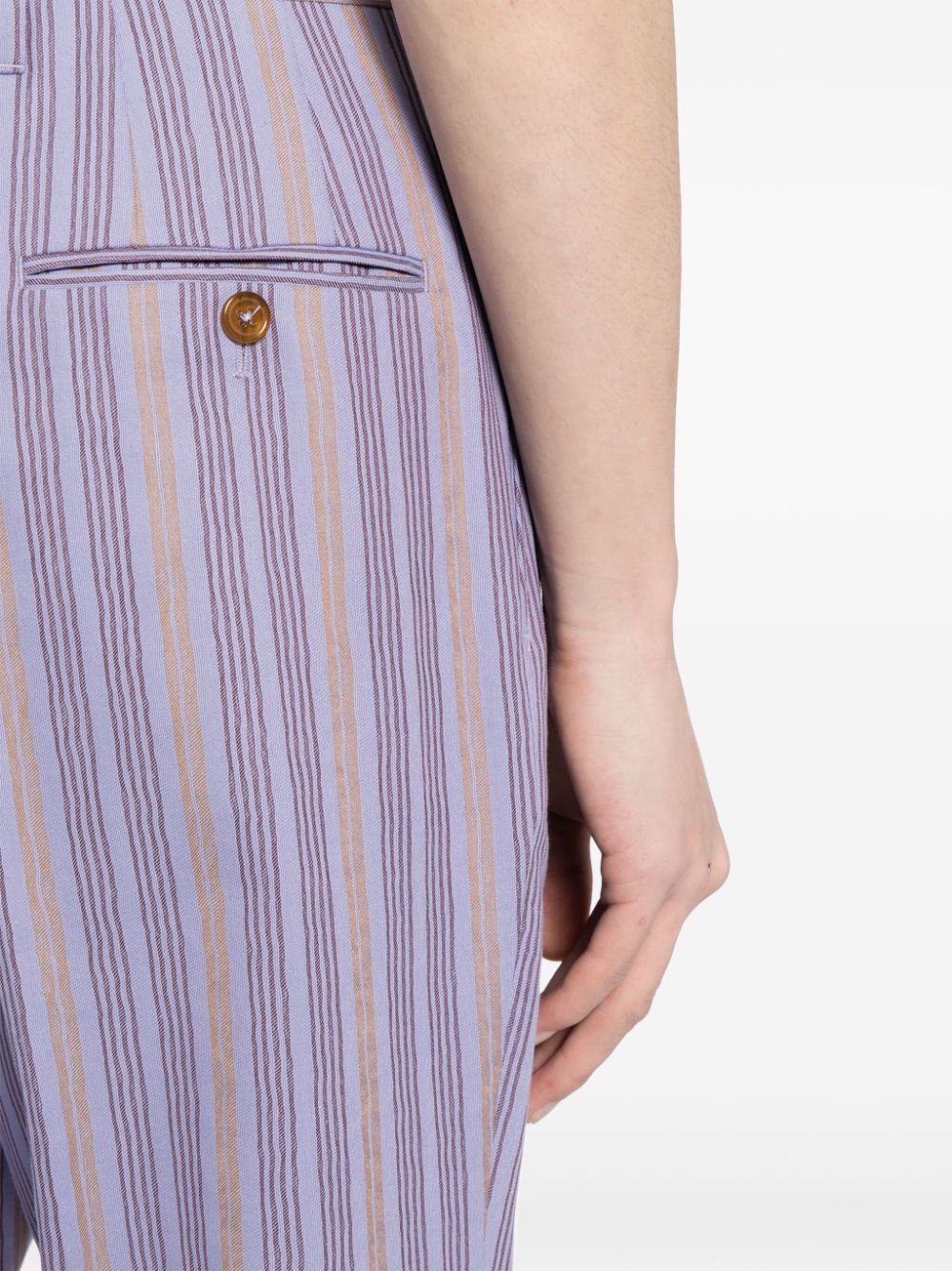 Shop Vivienne Westwood Cruise Striped Trousers In Purple