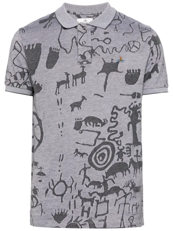 Vivienne Westwood Graphic-print Polo Shirt in Grey