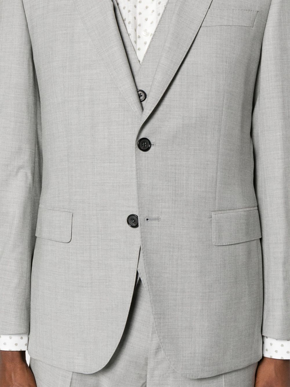 Shop Hugo Boss Single-breasted Three-piece Suit In Grey