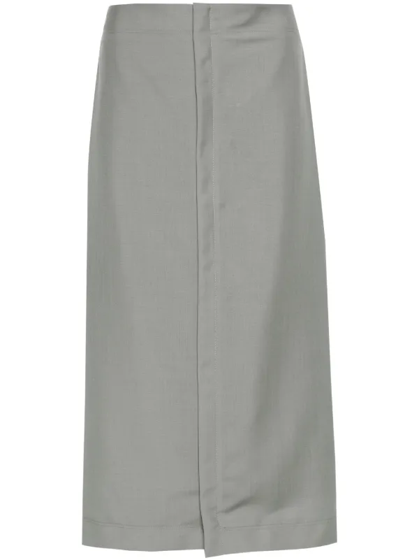 VIP【送料関税込】FENDI EMBROIDERED MIDI SKIRT FENDI embroidered-logo Midi Skirt | Grey | FARFETCH ID