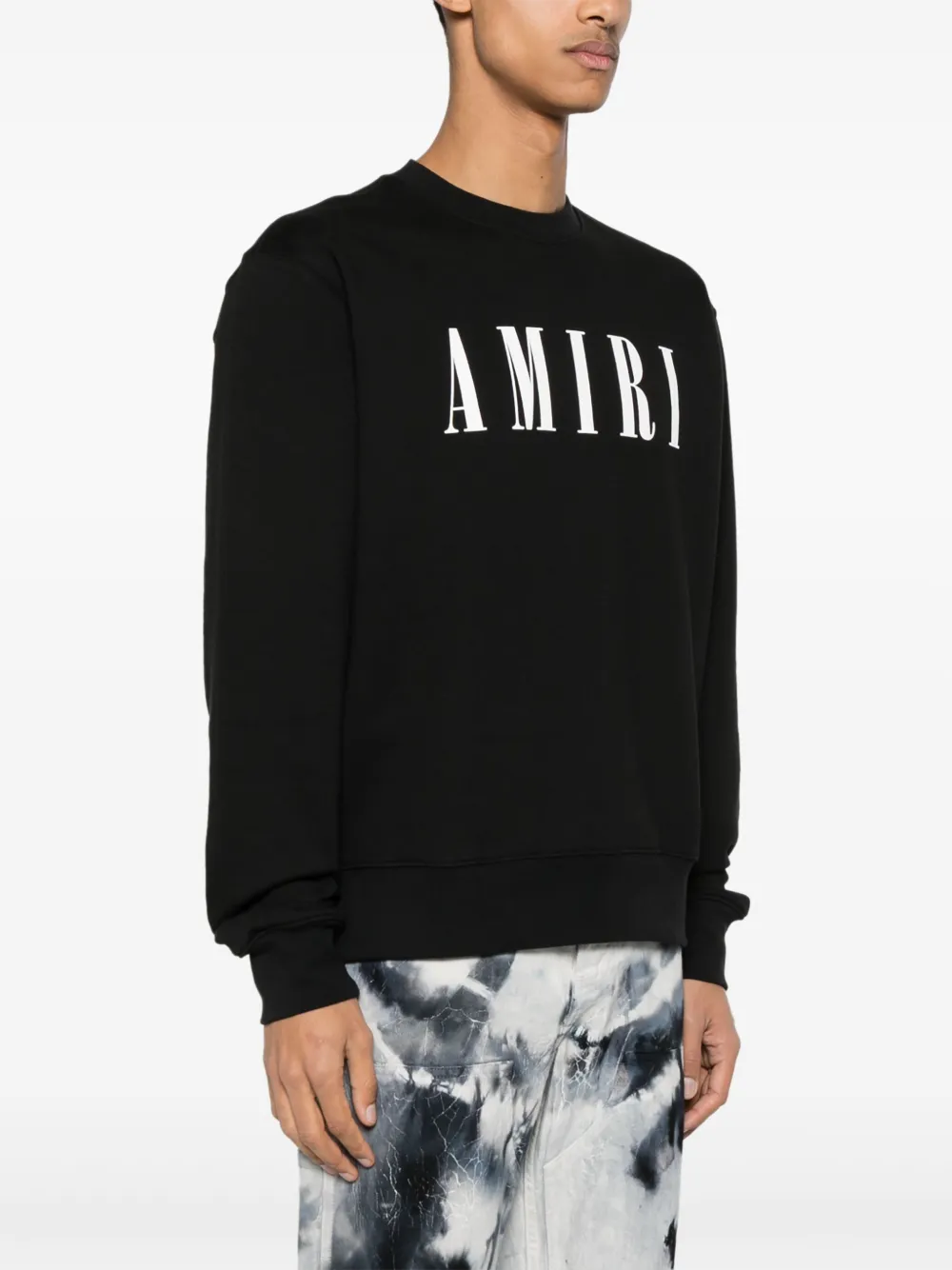 Shop Amiri Logo-print Cotton Sweatshirt In Black