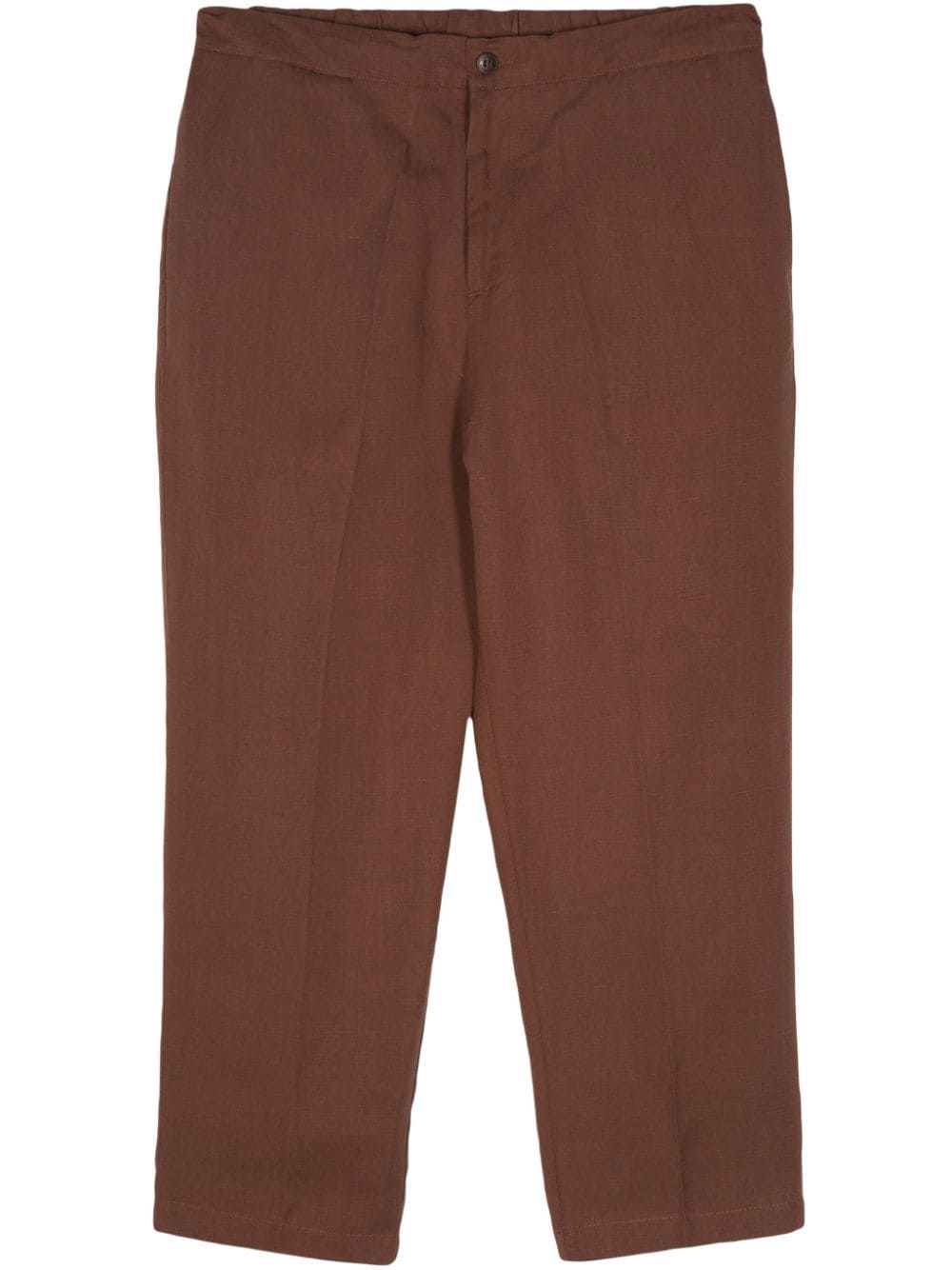 Shop Costumein Pressed-crease Tapered Trousers In Brown