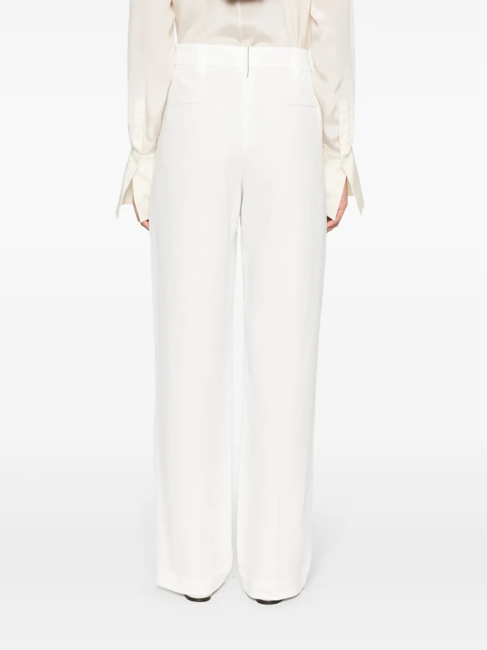 Brunello Cucinelli Pressed-crease Straight-leg Trousers In White