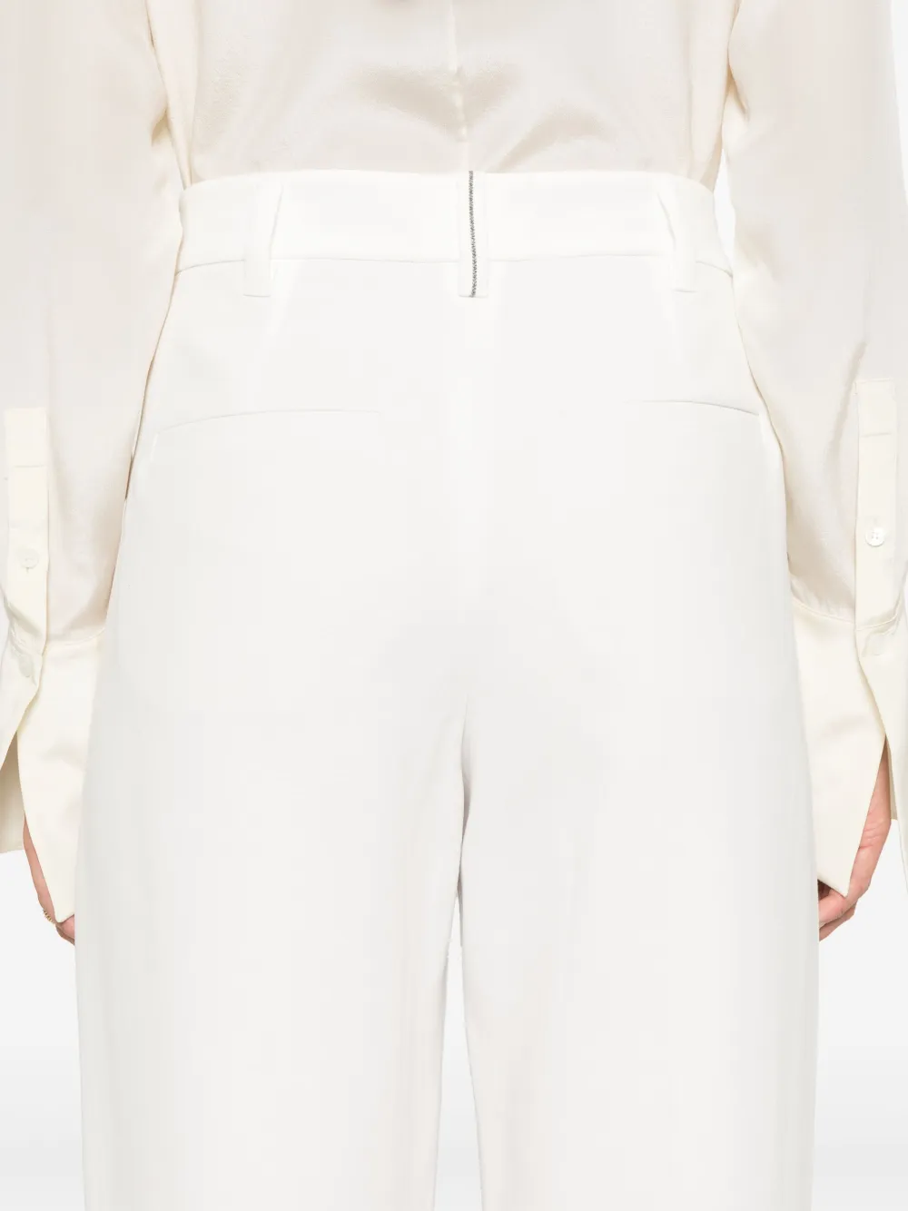 Brunello Cucinelli Pressed-crease Straight-leg Trousers In White