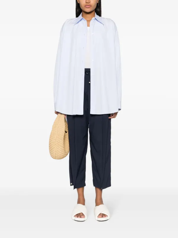 Herno Lightweight Cropped Trousers Blue FARFETCH EG