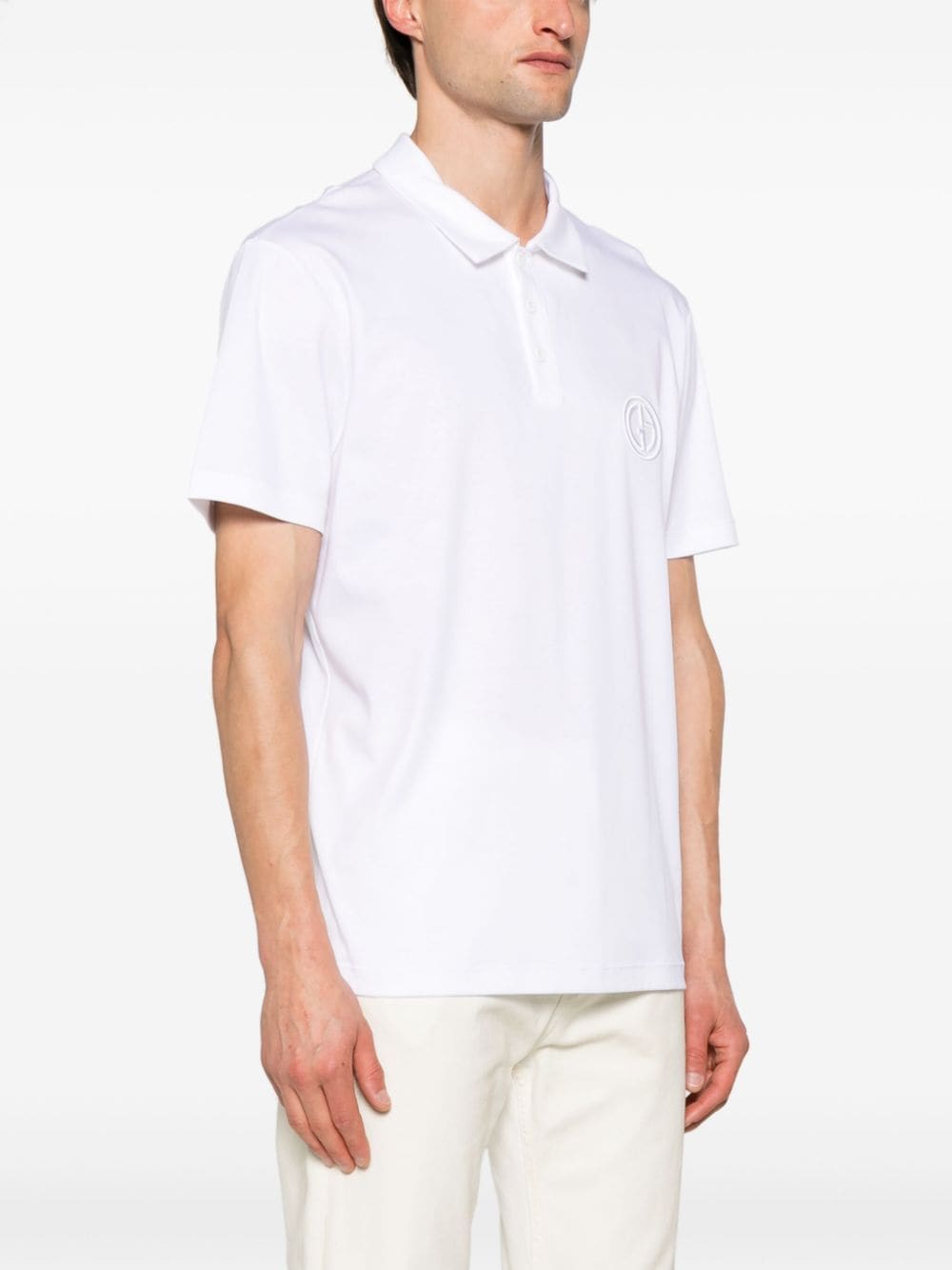 Giorgio Armani Poloshirt met logopatch Wit