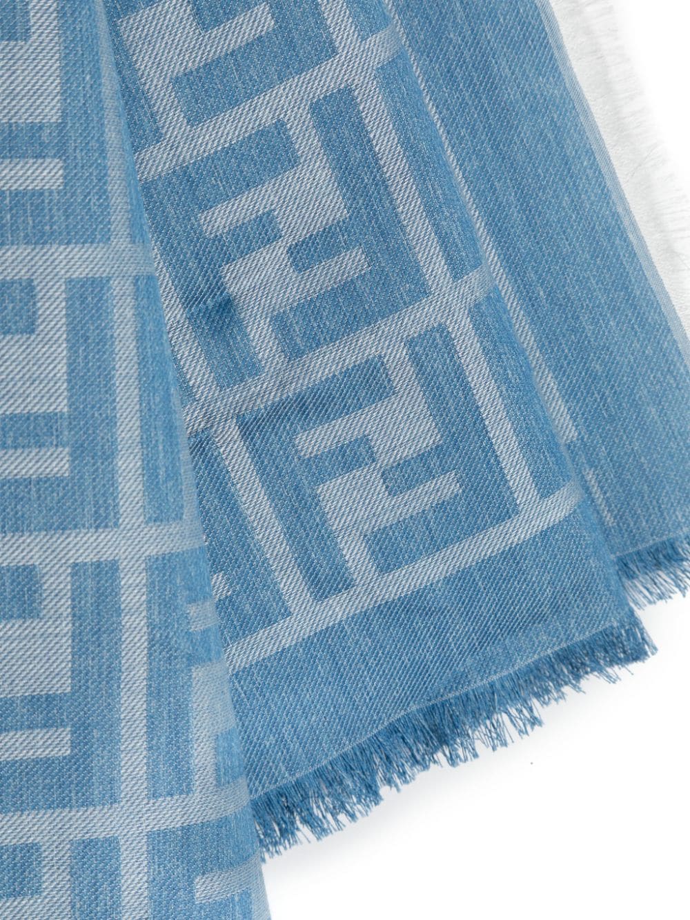 Shop Fendi Monogram-pattern Scarf In Blue