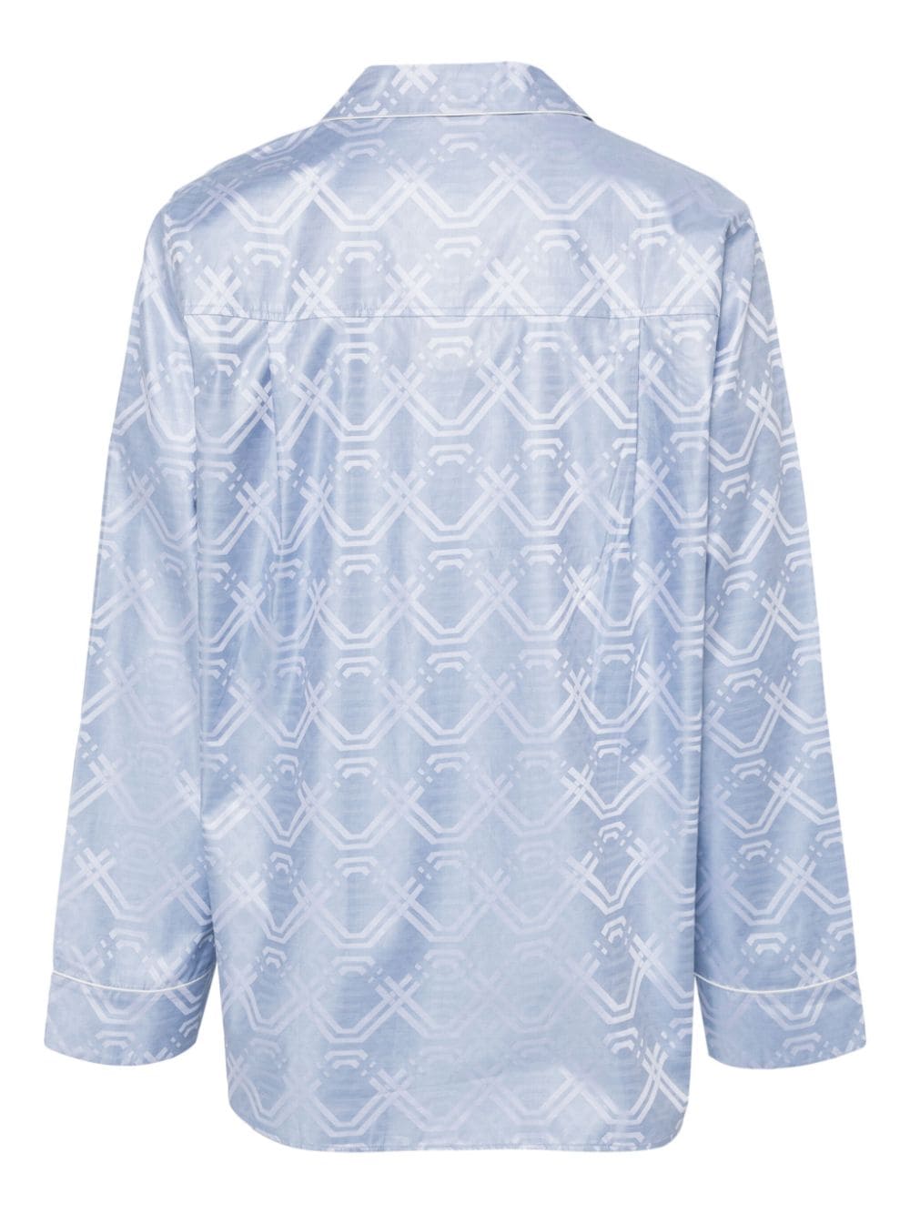 Shop Zimmerli Luxury Jacquard Pyjama Set In Blue