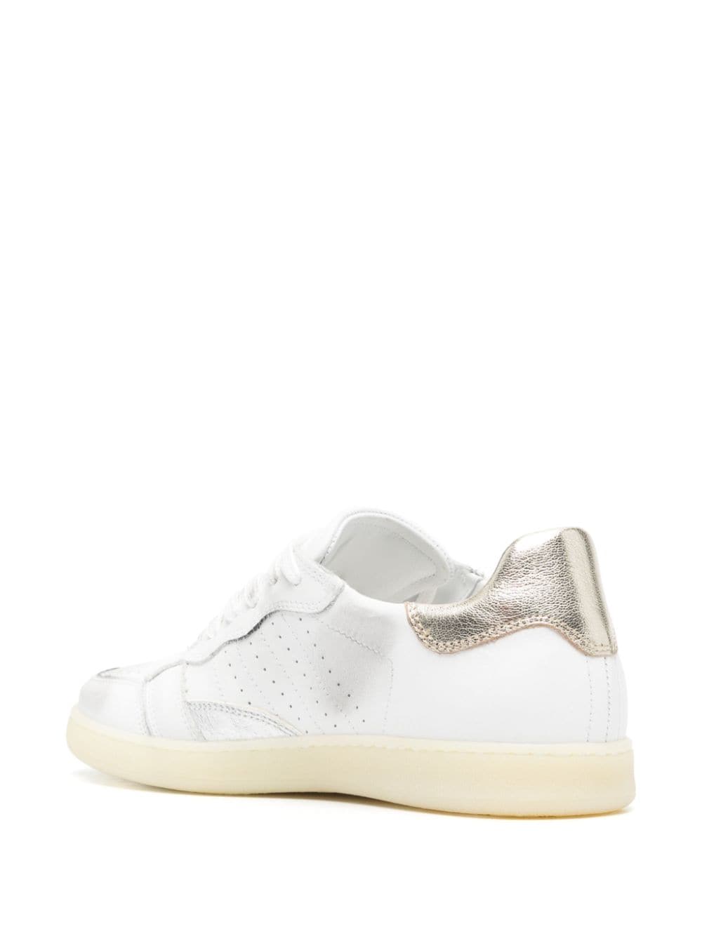 Shop Date Panelled Leather Sneakers In White
