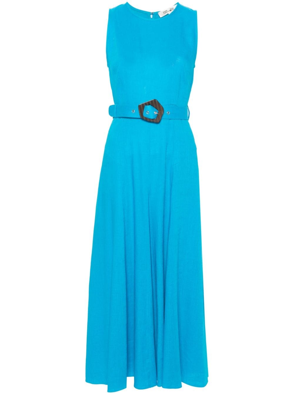 Shop Diane Von Furstenberg Elliot Midi Dress In Blue