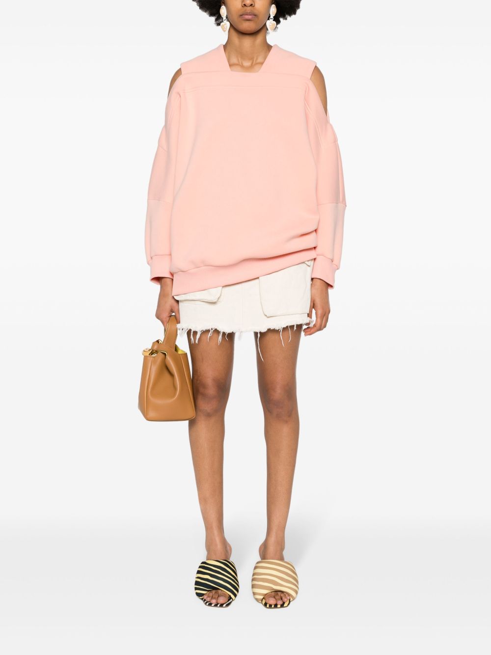 Ioana Ciolacu Sushi cold-shoulder sweatshirt - Pink