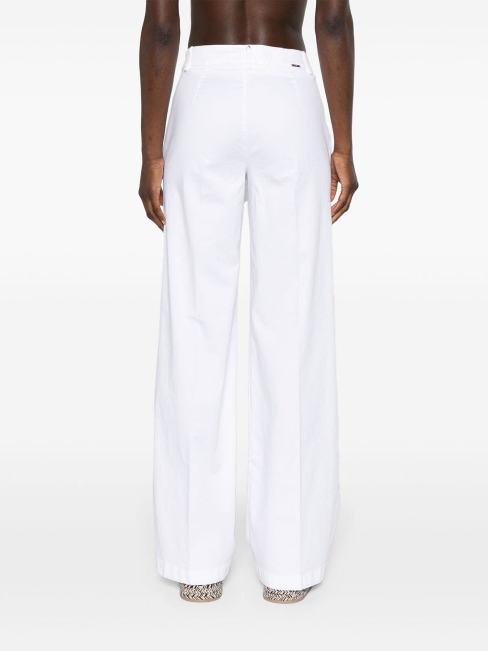 LIU JO straight-leg cotton trousers Wit