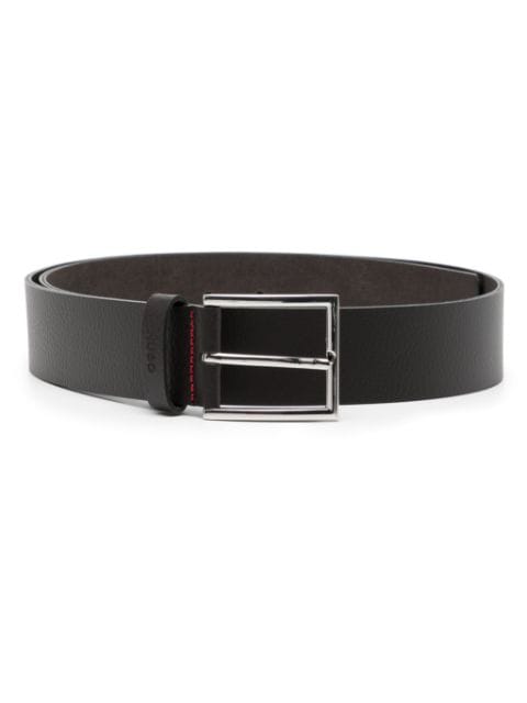 HUGO contrast-stitching leather belt 