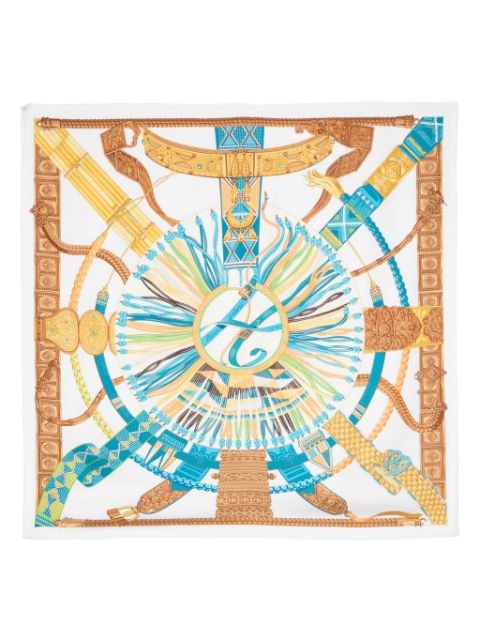 Hermes 2000s graphic-print silk scarf Women