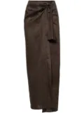 MANURI Vika 2.4 linen midi skirt - Brown