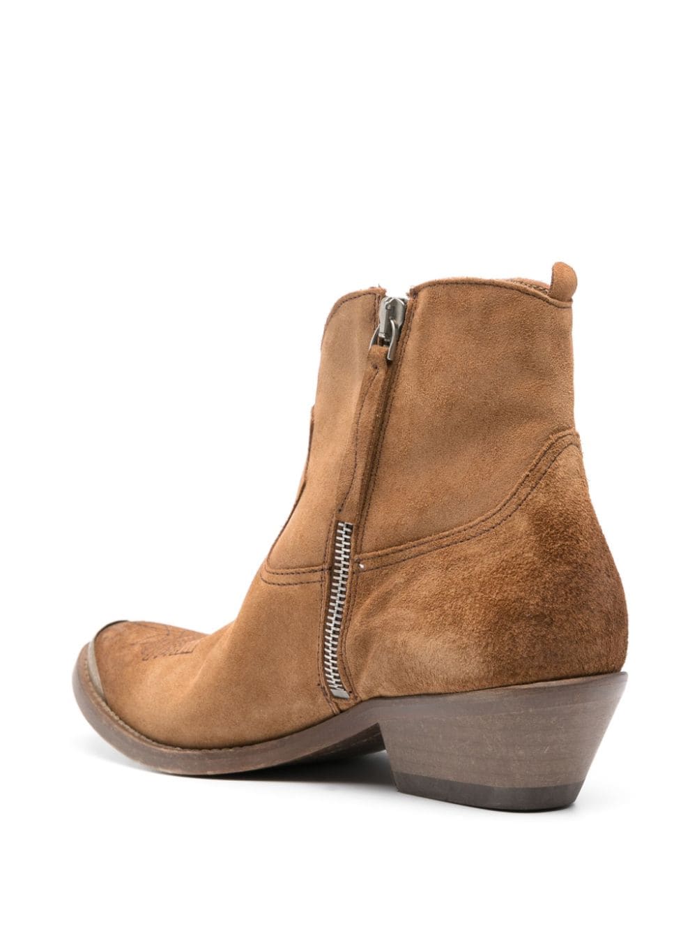 Shop Golden Goose Young 45mm Suede Boots In Brown