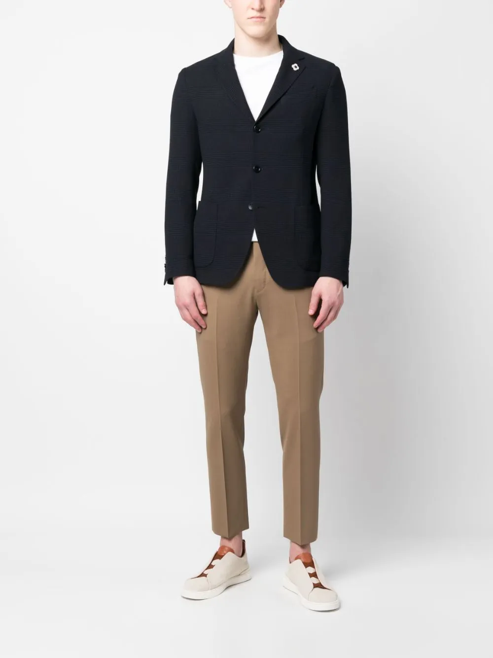 Pt Torino Low-rise Chino Trousers In Neutrals