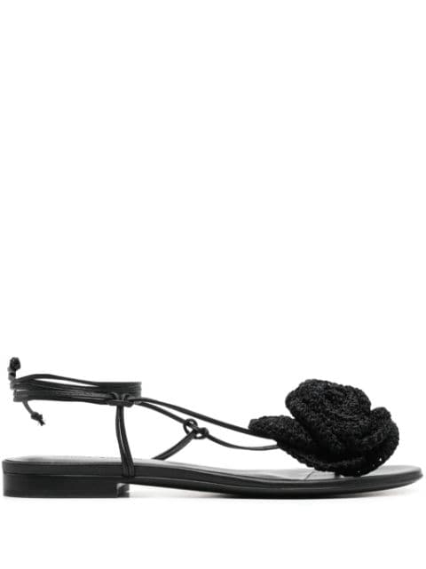 Magda Butrym crochet-floral-appliqué sandals