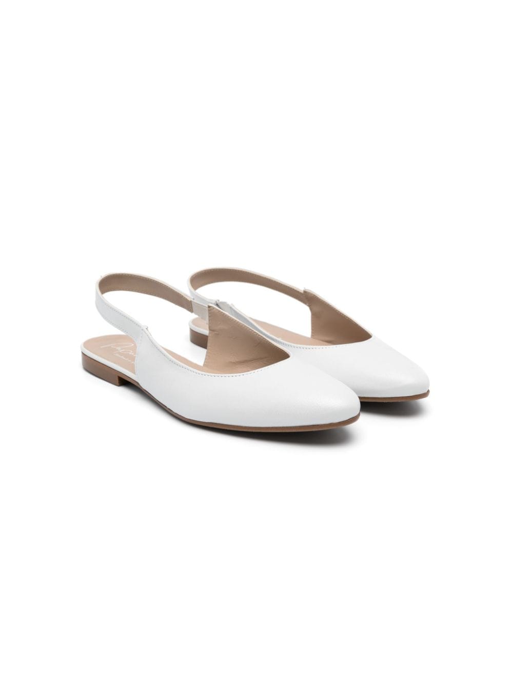 Eli1957 Kids' Leather Ballerina Shoes In White