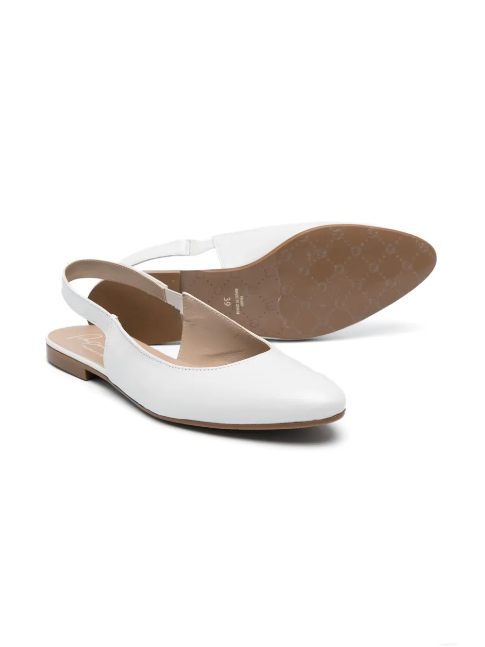 Shop Eli1957 Leather Ballerina Shoes In White